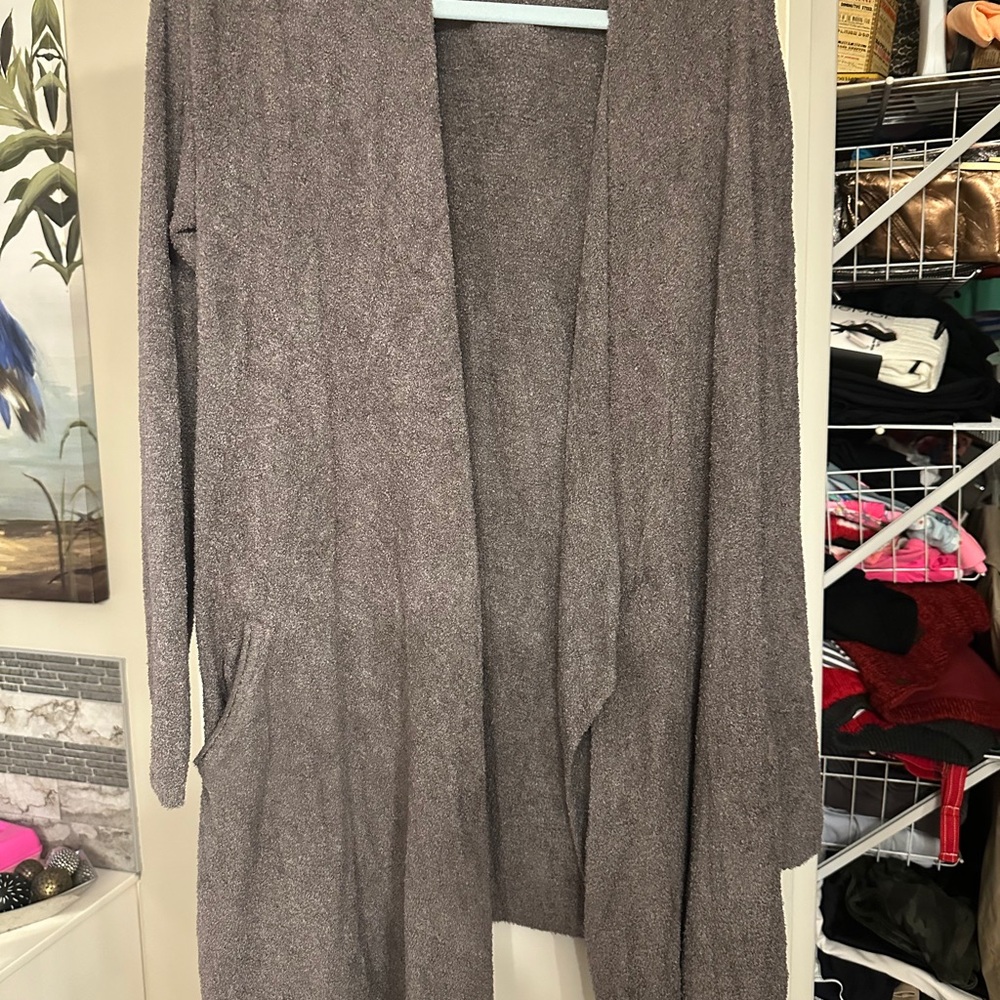 Elegant Barefoot Dream’s Women's Open Front Cardigan Sweater - Taupe